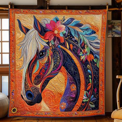 Flower Pathwork Horse WY1112007CL Quilt