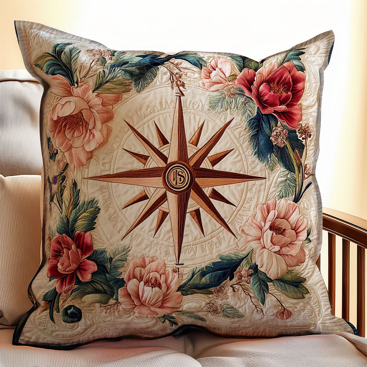 Flower Compass WY0412098CL Quilt Pillow Case
