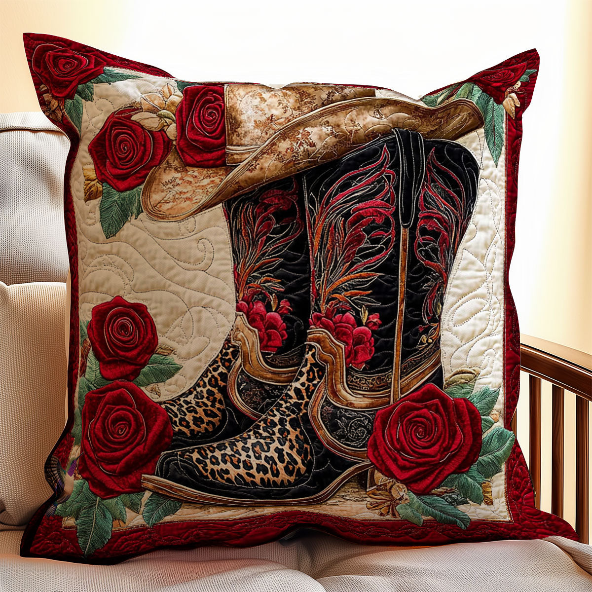 Cowboy Boots Rose WY1012005CL Quilt Pillow Case