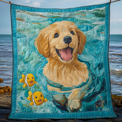 Swimming Golden WY0911006CL Quilt