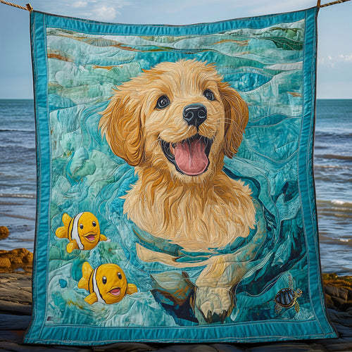 Swimming Golden WY0911006CL Quilt