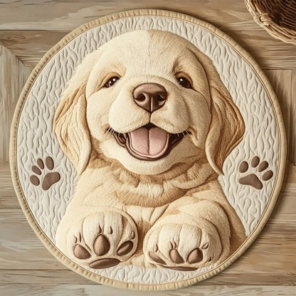 Cheerful Labrador CP2804004CL Quilted Round Mat
