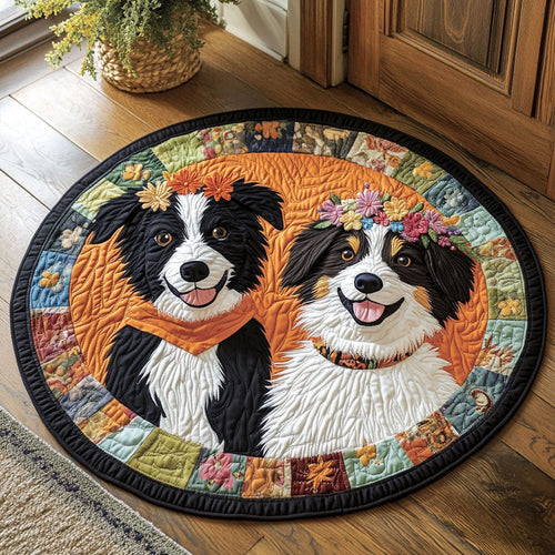 Woof in Bloom CP0307036CL Quilted Round Mat