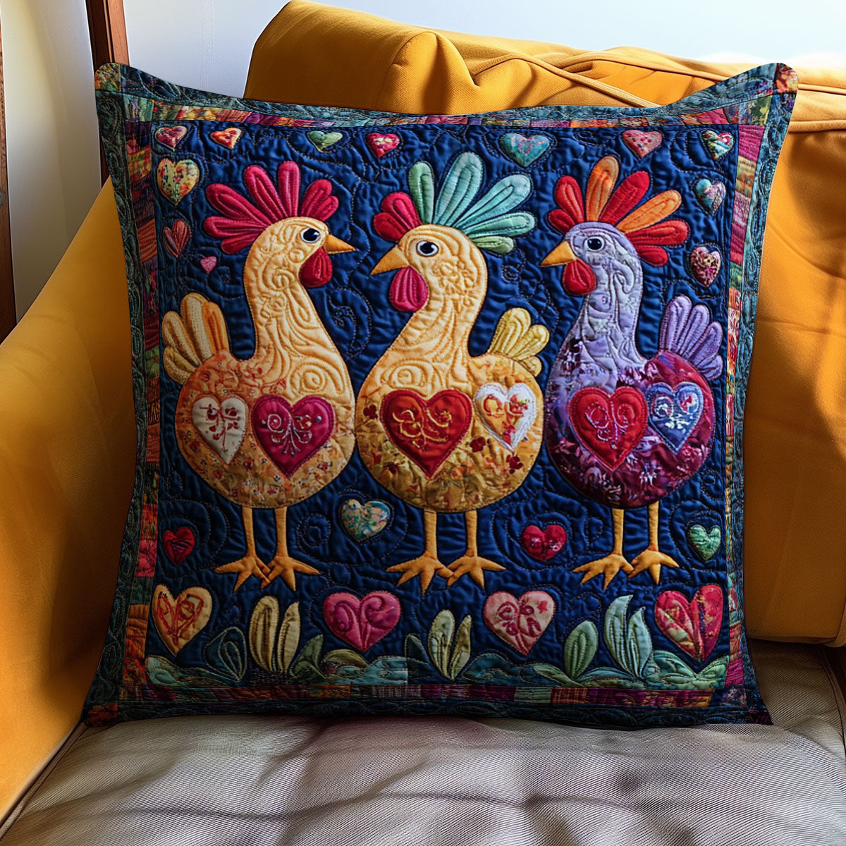 Chicken WJ1911037CL Quilt Pillow Case