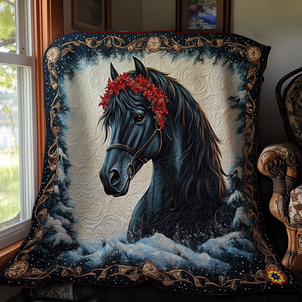 Winter Black Horse WY2311029CL Quilt