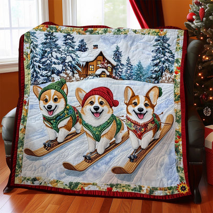 Snowboarding Corgi WY0411039CL Quilt