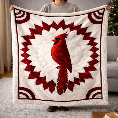 Red Cardinal KL2401001CL Faux Fur Throw Blanket