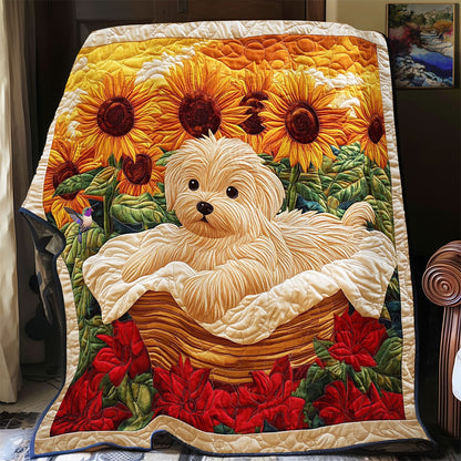 Sunflower Puppy WY0312060CL Quilt