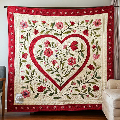 Floral Heart WP1012010CL Quilt