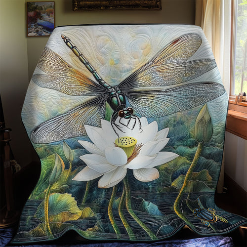 White Lotus And Dragonfly WY1911088CL Quilt