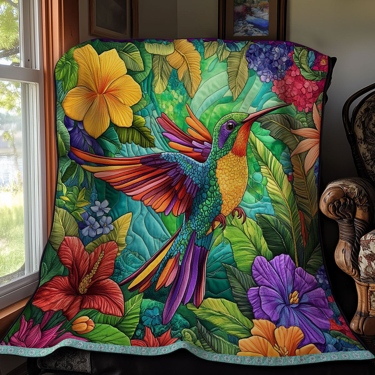 Pretty Hummingbird WX1411035CL Quilt