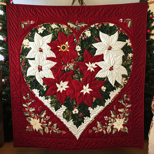 Heart Poinsettia WP1012015CL Quilt