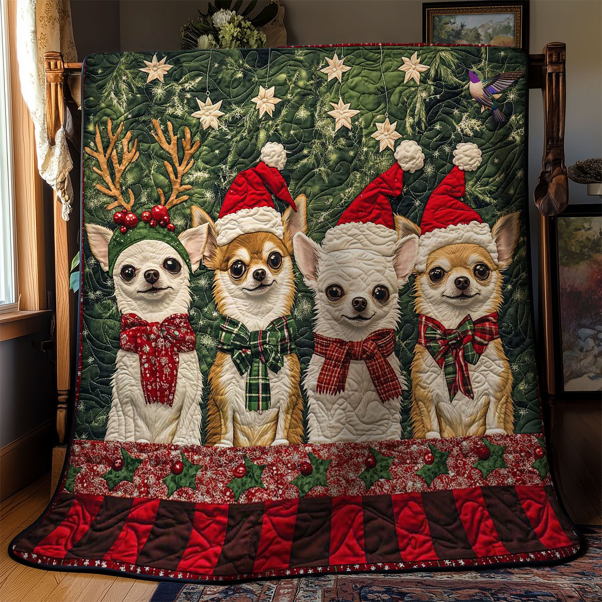 Chihuahua Christmas Joy WN3110054CL Quilt