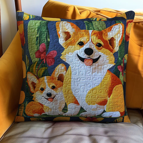 Cute Corgi WJ2309039CL Quilt Pillow Case