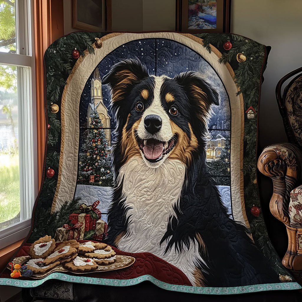 Border Collie Christmas WT1110005CL Quilt