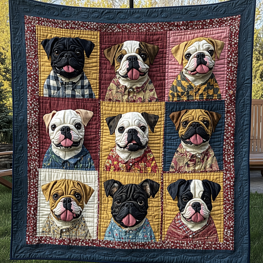 Happy Bulldog WN2009046CL Quilt