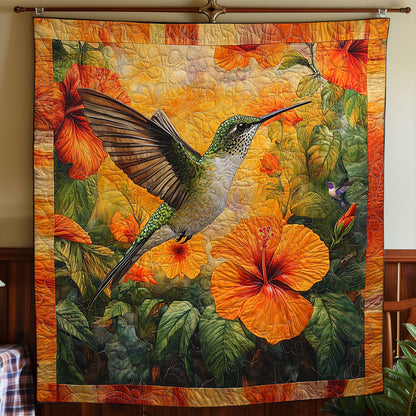 Hibiscus And Hummingbird WY2110025CL Quilt