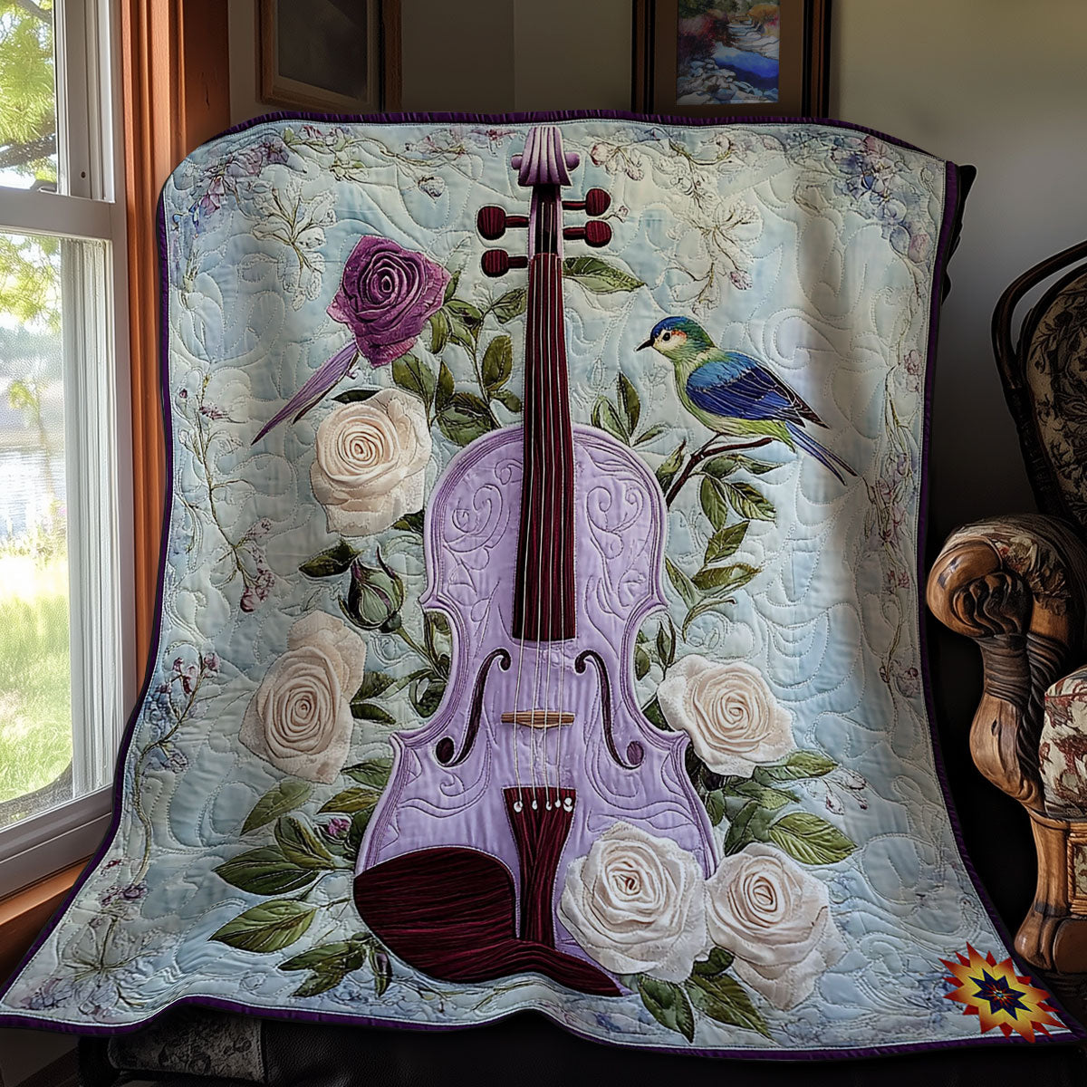 Purple Violin WY0312045CL Quilt