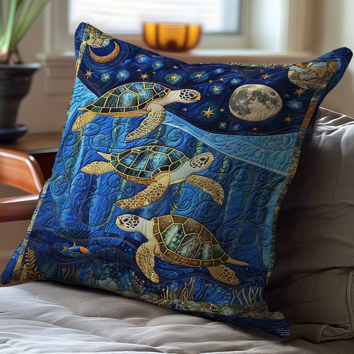 Sea Turtle WJ1309045CL Quilt Pillow Case