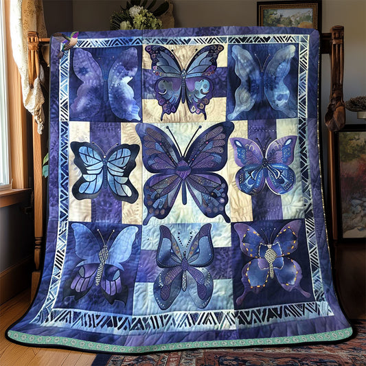 Patchwork Blue Butterfly WP1810004CL Quilt