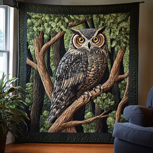 Green Forest Owl WP1709012CL Quilt
