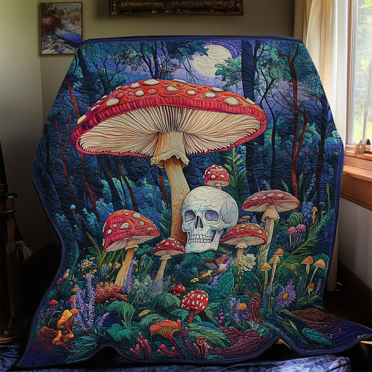 Skull Mushroom Forest WY2511028CL Quilt