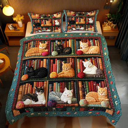 Sleeping Cats On The Bookshelves WJ2609025CL Duvet Cover Set