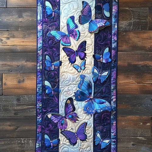 Vintage Purple Butterfly WP1810034CL Quilted Table Runner