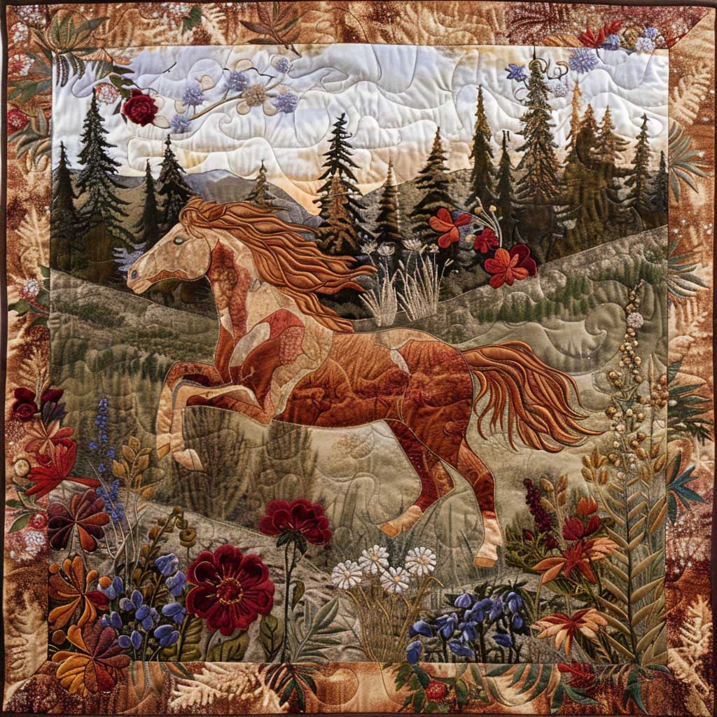 Fabric Brown Horse XR0908019CL Quilt