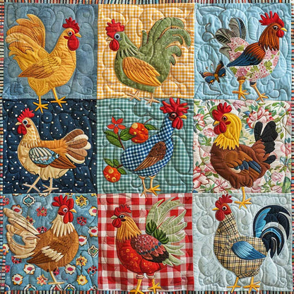 Fabric Chickens XR1707001CL Quilt