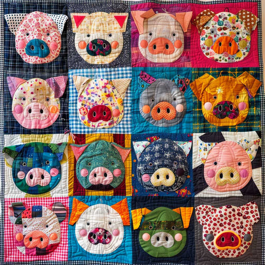 Fabric Cute Pigs XR0507009CL Quilt