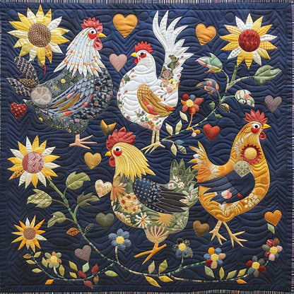 Fabric Sun Chickens XR2907011CL Quilt