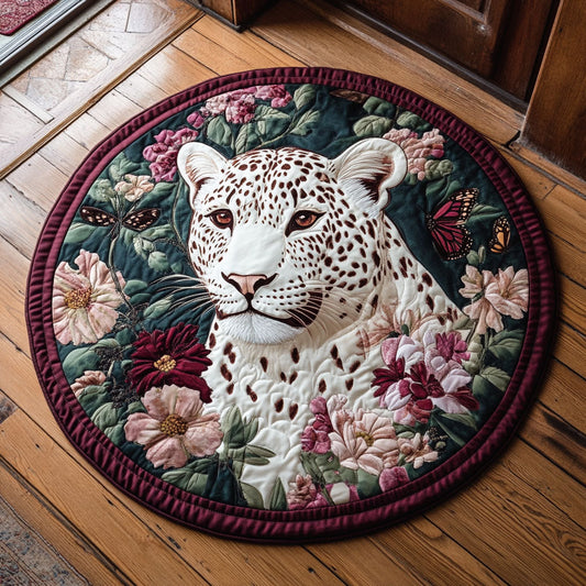 White Leopard CP1605006CL Quilted Round Mat