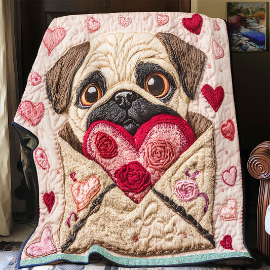 Pug Valentine WX1812038CL Quilt