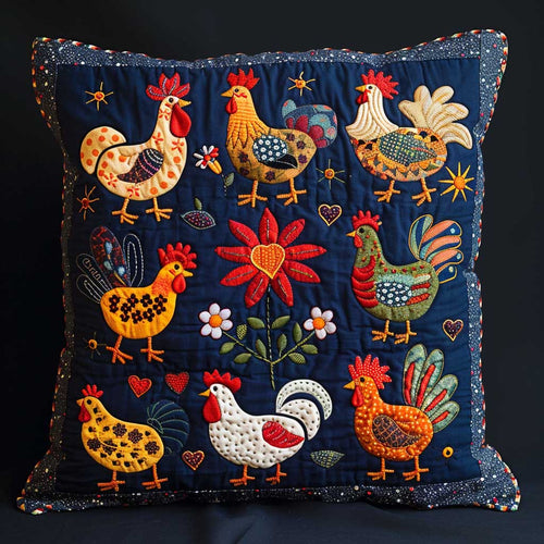 Farmyard Chickens XR2307002CL Quilt Pillow Case