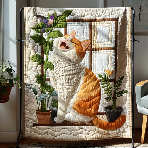 Happy Orange Cat WP3010032CL Quilt