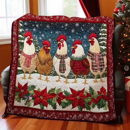 Winter Chicken Family WY2511020CL Quilt