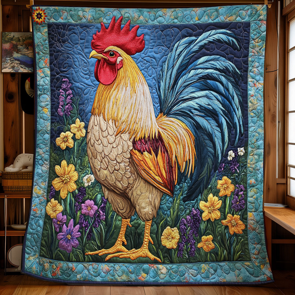 Blue Chicken WY1911062CL Quilt