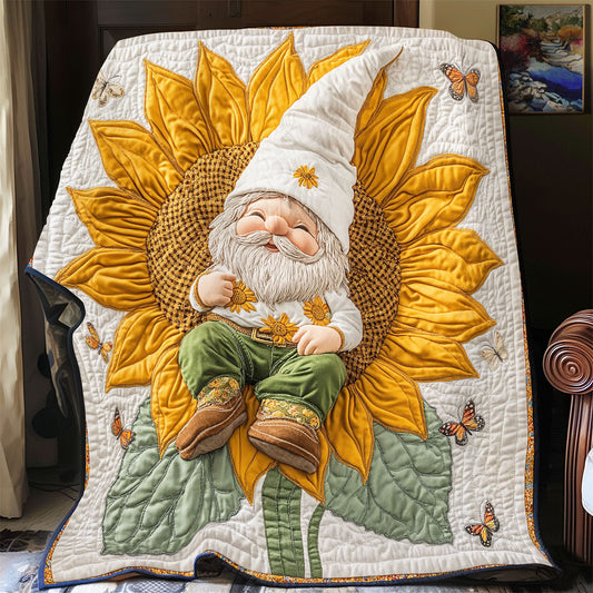 Gnome Sleeping In Sunflower WY2712027CL Quilt