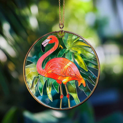 Flamingo WJ0110041CL Stained Glass Suncatcher