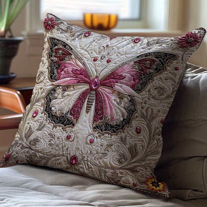 Pink Butterfly WY0912071CL Quilt Pillow Case