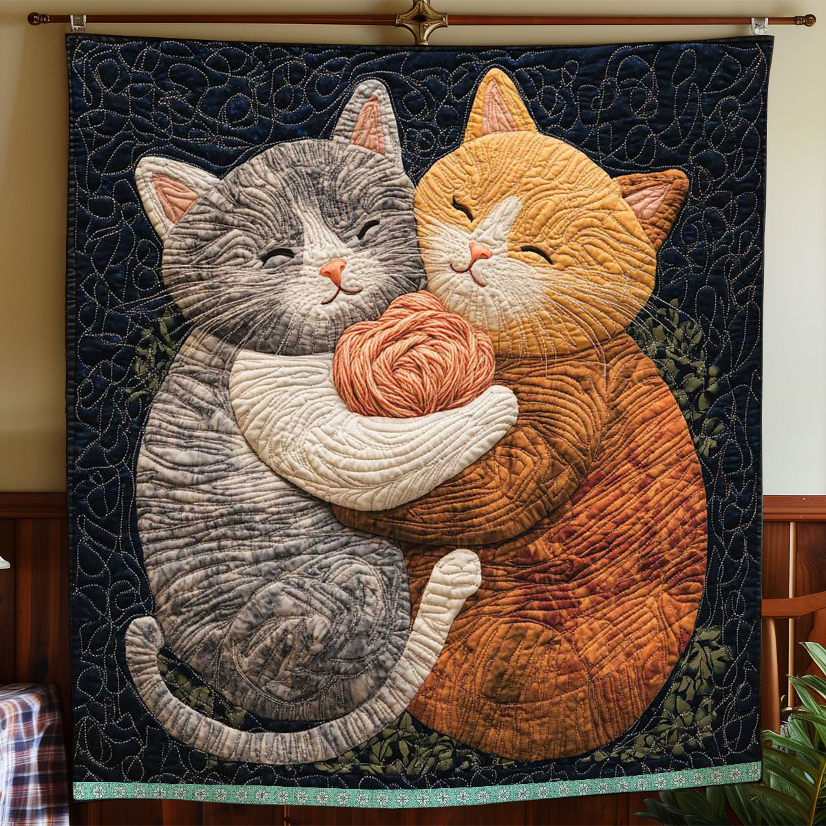 Snugging Yarn Cat WP1709004CL Quilt