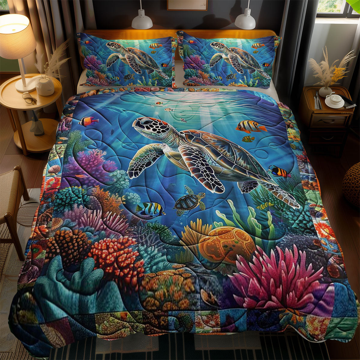 Coral Turtle Dream WN1210033CL Duvet Cover Set