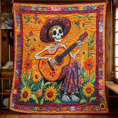 Guitar And Skeleton WY1612016CL Quilt
