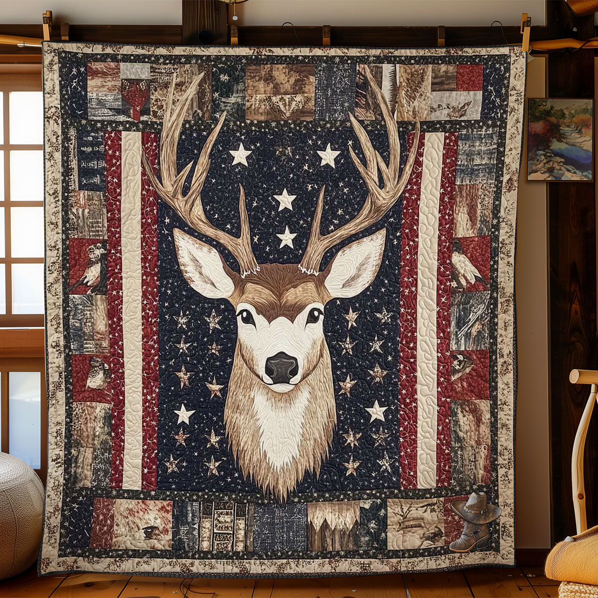 Native Deer Spirit WN2311083CL Quilt