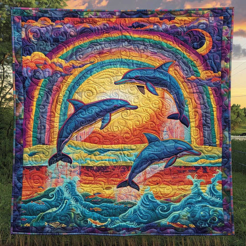 Rainbow Dolphin WJ2609014CL Quilt