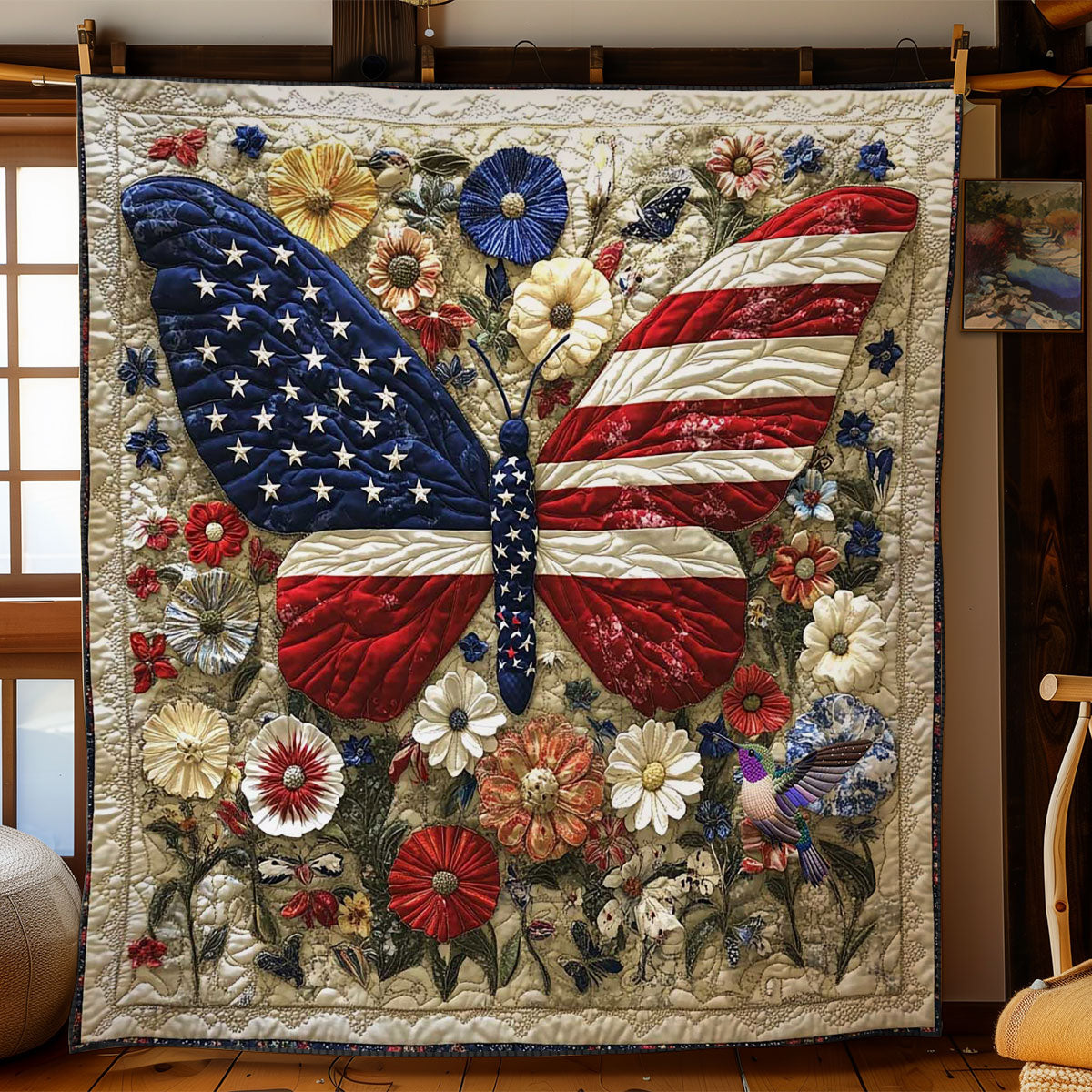 American Bloom Butterfly WN2711022CL Quilt