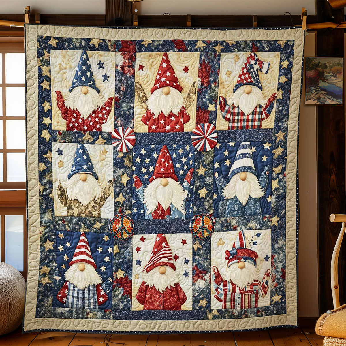 Liberty Flag Gnome WN2811018CL Quilt