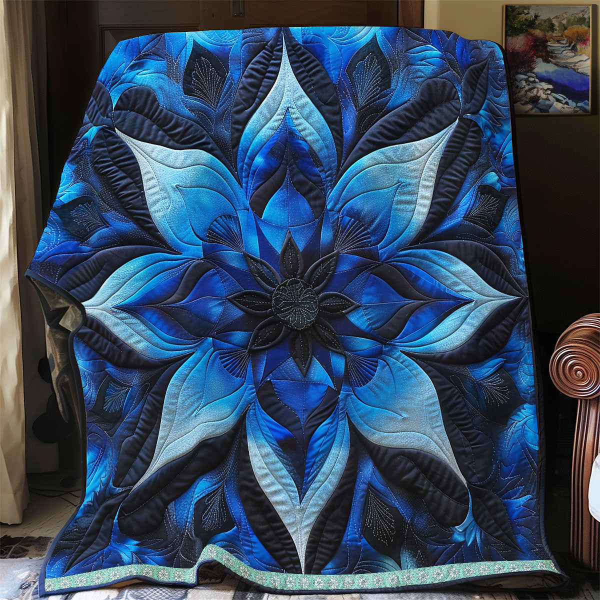 Blue Twilight Petals WN1309006CL Quilt