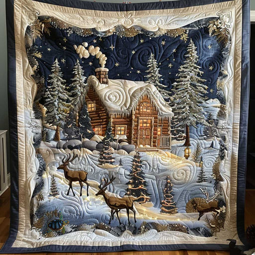 Christmas Night Wood House WP3010018CL Quilt